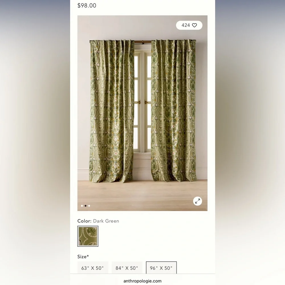 50”x96” MINDTHEGAP Edelweiss Printed Cotton Curtain Panel (1)